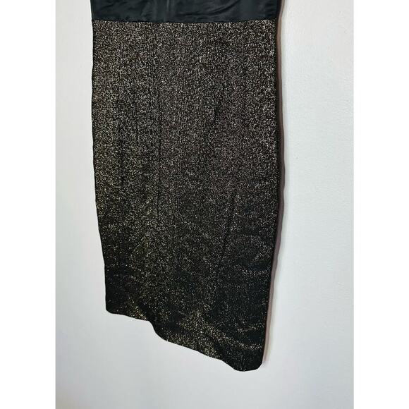 Theia Gold & Black Midnight Lace Crewneck Lace See Through Sheath Dress Size 6 - Picture 14 of 16